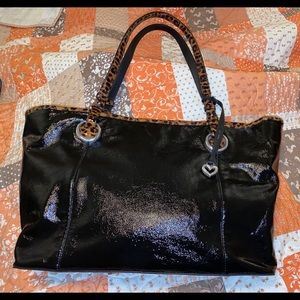 Brighton Black Patent Leather XL Tote